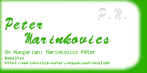 peter marinkovics business card