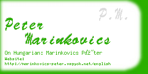peter marinkovics business card